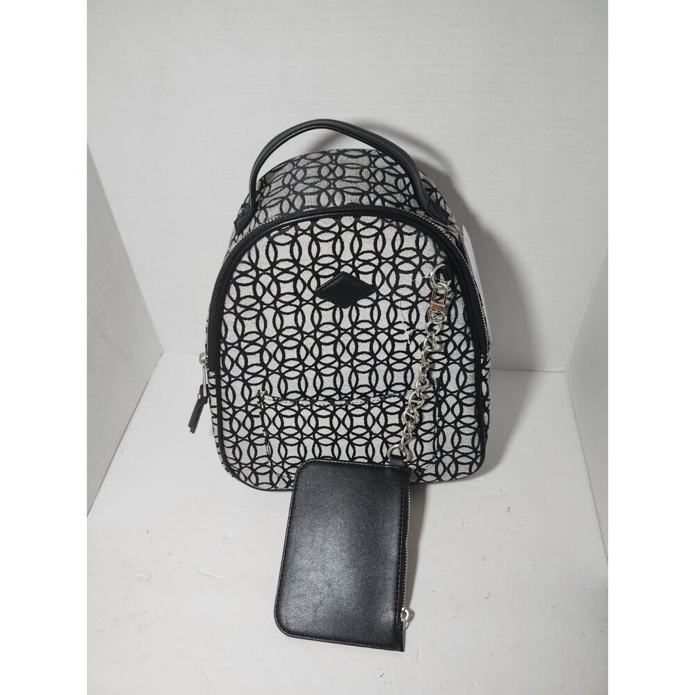 NWT Time and Tru Women's Ruby Backpack Black And Grey Handbag With Coin Purse